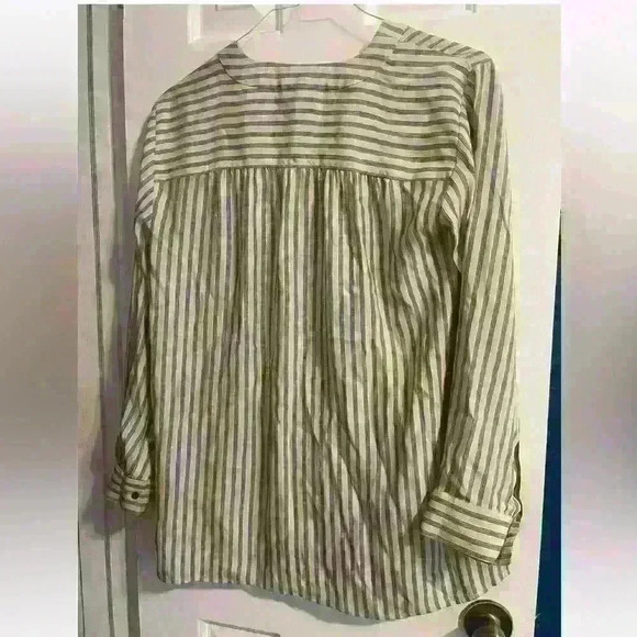 Madewell Striped Top with Rolled Sleeves Medium - Picture 2 of 3
